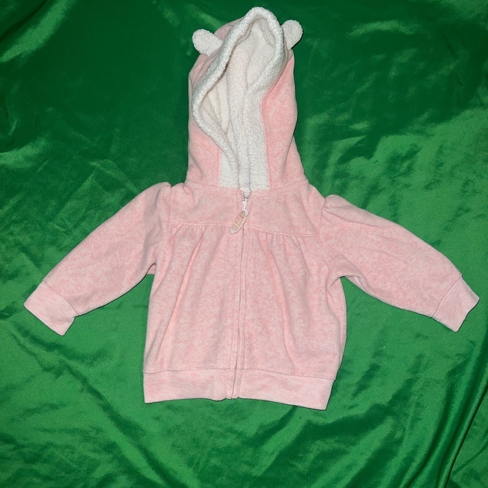 Carter's Pink Fleece Hoodie with Ears 6Months